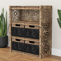 Thumbnail for Solar Dresser 4 Drawers Storage Unit [4 LARGE BLACK BINS]