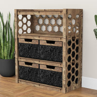 Thumbnail for Honeycomb Dresser 4 Drawers Storage Unit [4 LARGE BLACK BINS]