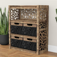 Thumbnail for Stones Dresser 4 Drawers Storage Unit [4 LARGE BLACK BINS]