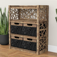 Thumbnail for Crystals Dresser 4 Drawers Storage Unit [4 LARGE BLACK BINS]