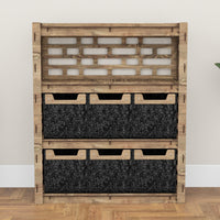 Thumbnail for Brickwall Dresser 6 Drawers Storage Unit [6 SMALL BLACK BINS]