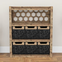 Thumbnail for Honeycomb Dresser 6 Drawers Storage Unit [6 SMALL BLACK BINS]