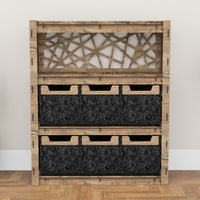 Thumbnail for Crystals Dresser 6 Drawers Storage Unit [6 SMALL BLACK BINS]