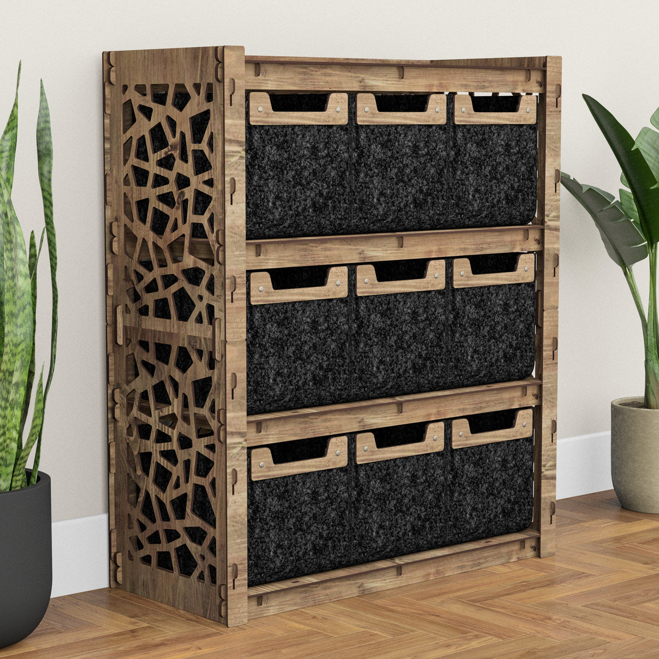 Stones Dresser 9 Drawers Storage Unit [9 SMALL BLACK BINS]