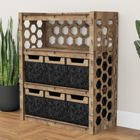 Thumbnail for Honeycomb Dresser 6 Drawers Storage Unit [6 SMALL BLACK BINS]