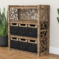 Thumbnail for Crystals Dresser 6 Drawers Storage Unit [6 SMALL BLACK BINS]