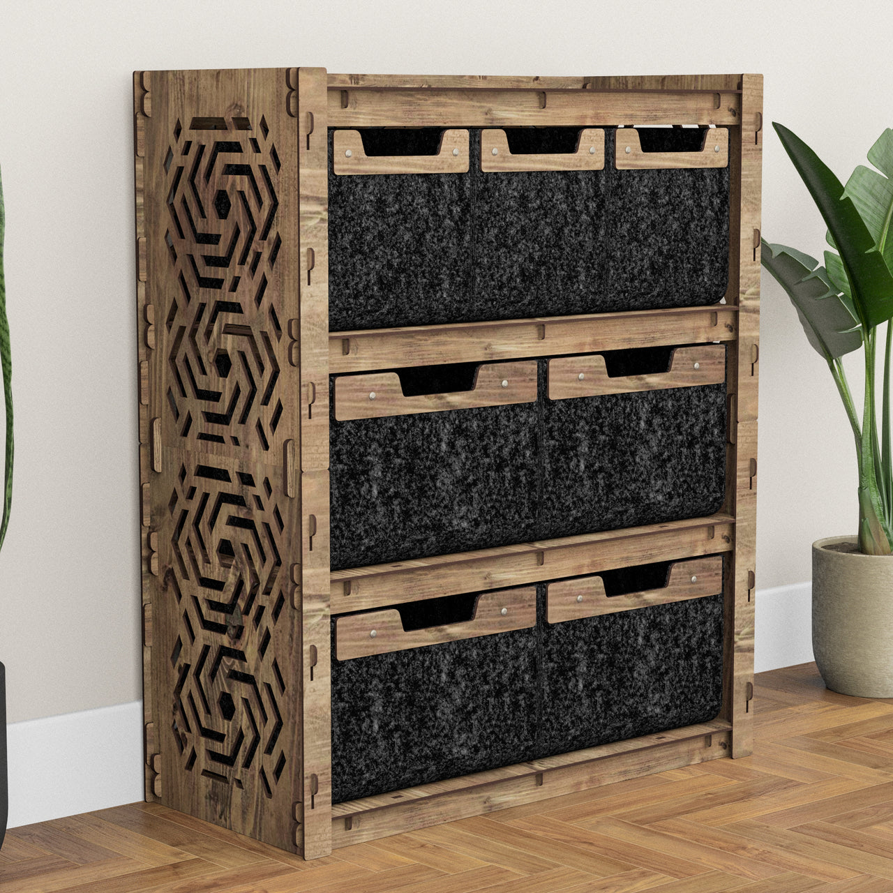 Solar Dresser 7 Drawers Storage Unit [4L 3S BLACK BINS]