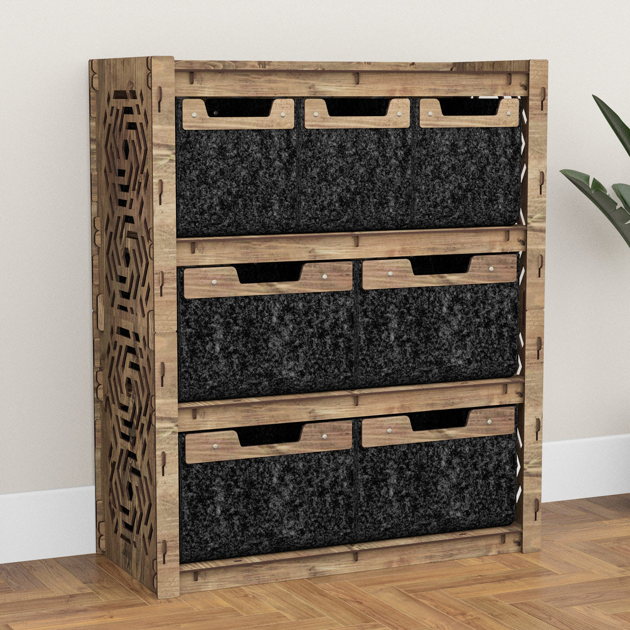 Solar Dresser 7 Drawers Storage Unit [4L 3S BLACK BINS]