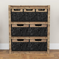 Thumbnail for Honeycomb Dresser 7 Drawers Storage Unit [4L 3S BLACK BINS]