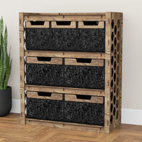 Thumbnail for Honeycomb Dresser 7 Drawers Storage Unit [4L 3S BLACK BINS]