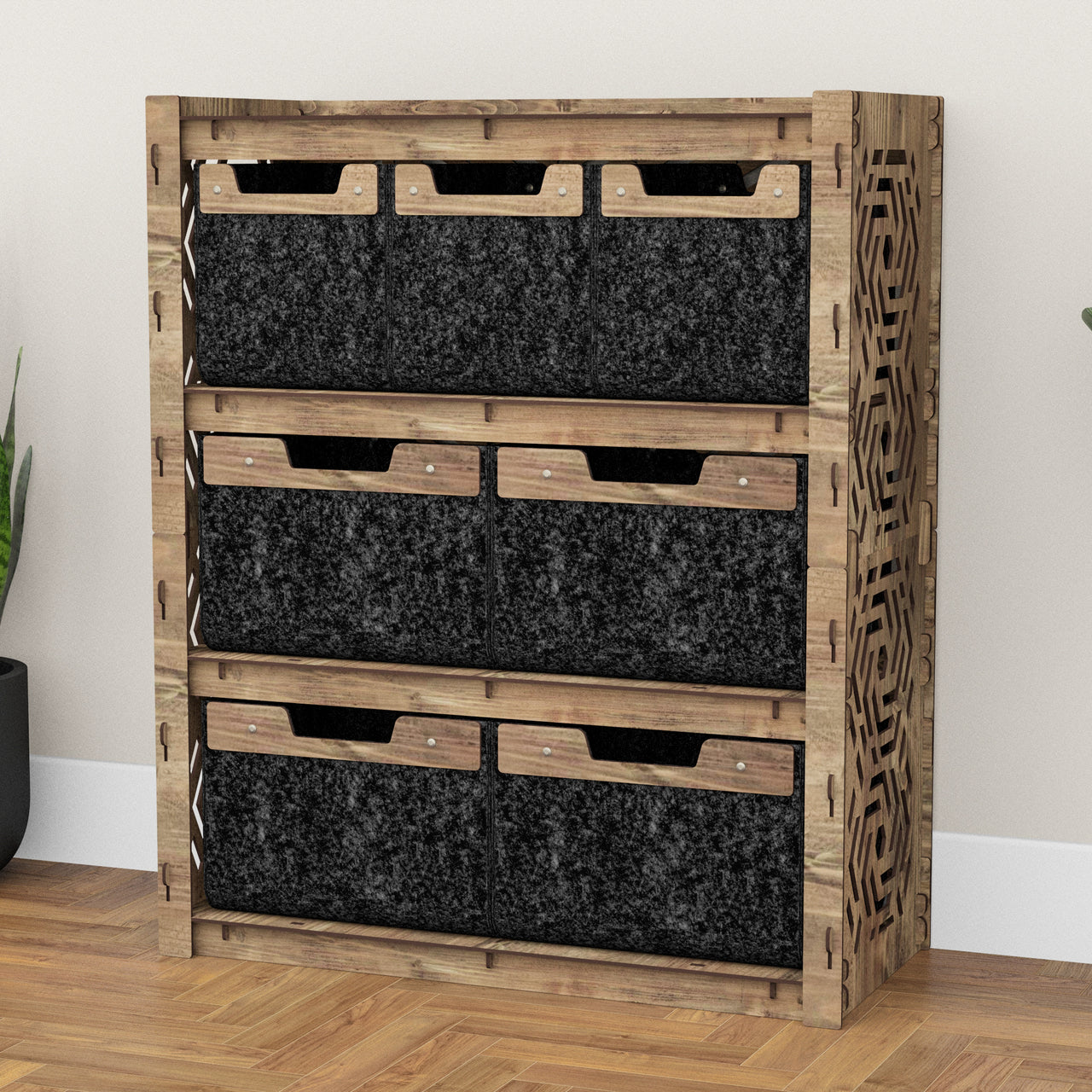 Solar Dresser 7 Drawers Storage Unit [4L 3S BLACK BINS]