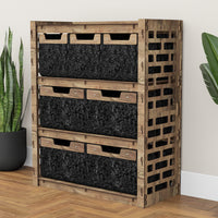 Thumbnail for Brickwall Dresser 7 Drawers Storage Unit [4L 3S BLACK BINS]