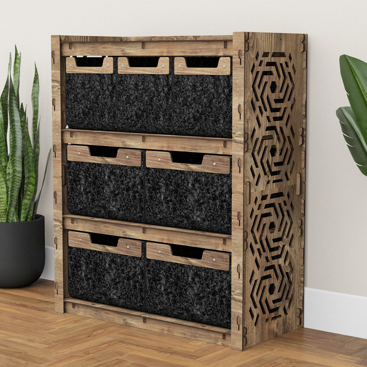 Solar Dresser 7 Drawers Storage Unit [4L 3S BLACK BINS]