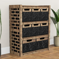 Thumbnail for Brickwall Dresser 8 Drawers Storage Unit [2L 6S BLACK BINS]