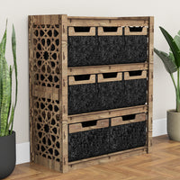 Thumbnail for Arabic Dresser 8 Drawers Storage Unit [2L 6S BLACK BINS]