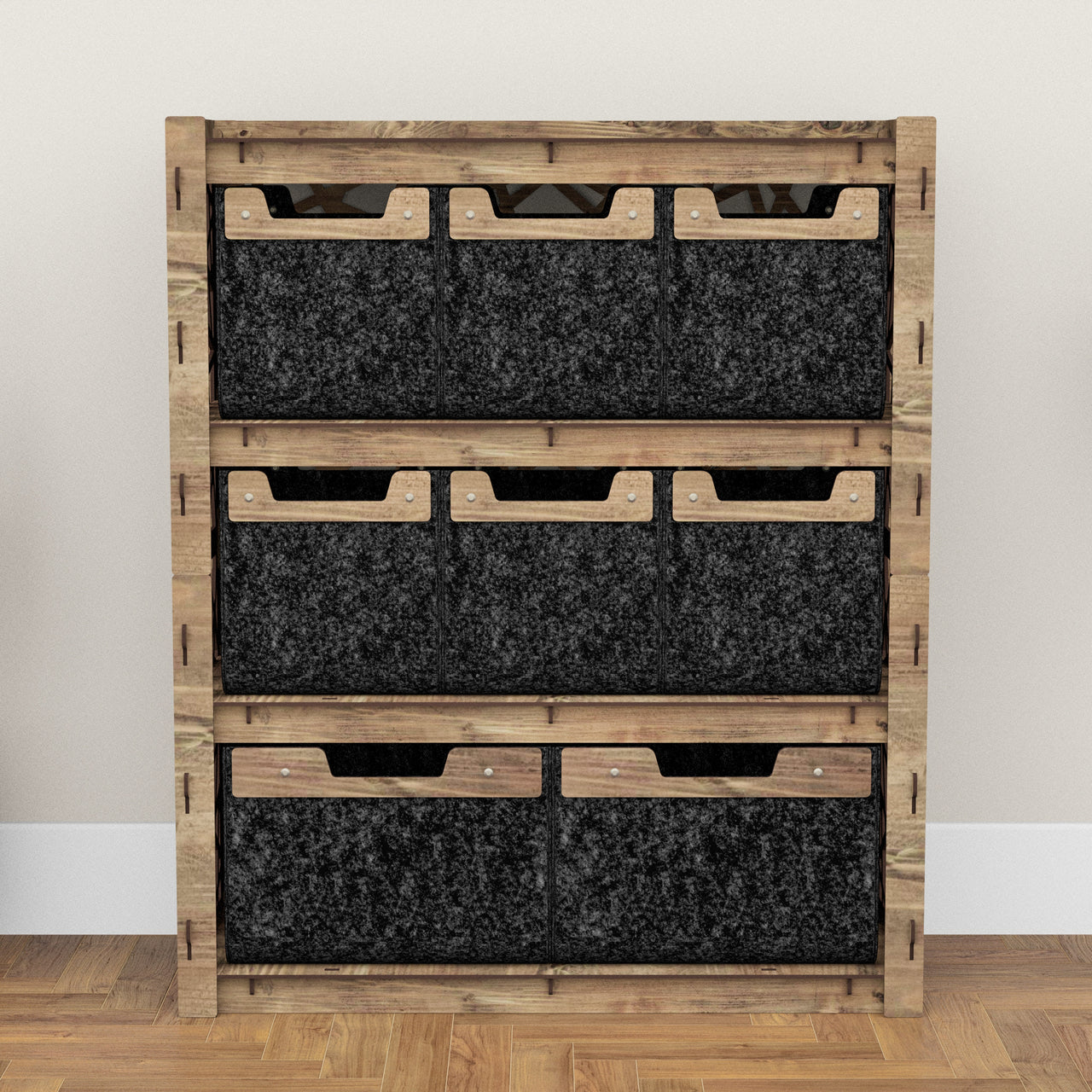 Crystals Dresser 8 Drawers Storage Unit [2L 6S BLACK BINS]