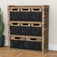 Thumbnail for Arabic Dresser 8 Drawers Storage Unit [2L 6S BLACK BINS]