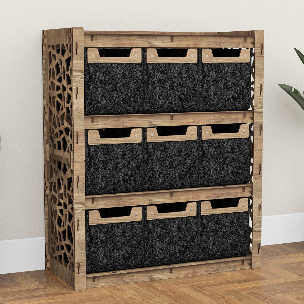 Stones Dresser 9 Drawers Storage Unit [9 SMALL BLACK BINS]