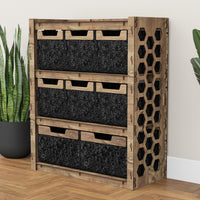 Thumbnail for Honeycomb Dresser 8 Drawers Storage Unit [2L 6S BLACK BINS]