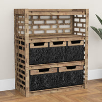 Thumbnail for Brickwall Dresser 5 Drawers Storage Unit [2L 3S BLACK BINS]