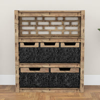 Thumbnail for Brickwall Dresser 5 Drawers Storage Unit [2L 3S BLACK BINS]