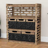 Thumbnail for Brickwall Dresser 5 Drawers Storage Unit [2L 3S BLACK BINS]