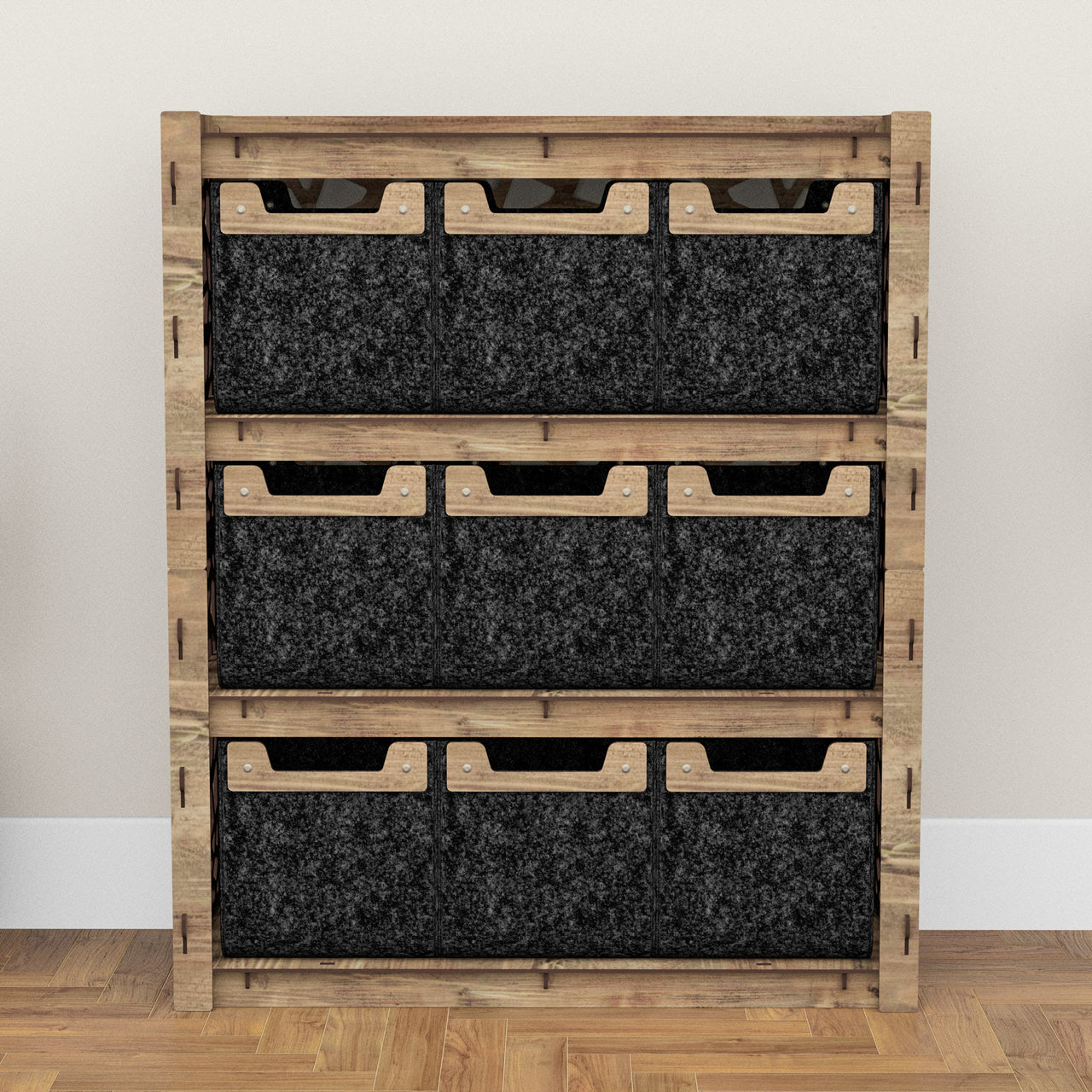 Stones Dresser 9 Drawers Storage Unit [9 SMALL BLACK BINS]