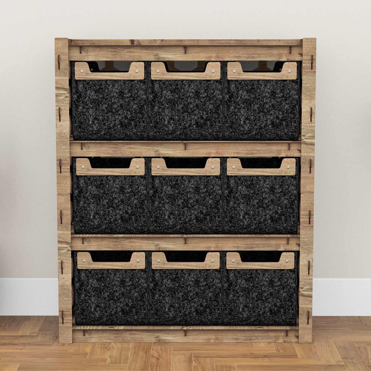 Honeycomb Dresser 9 Drawers Storage Unit [9 SMALL BLACK BINS]