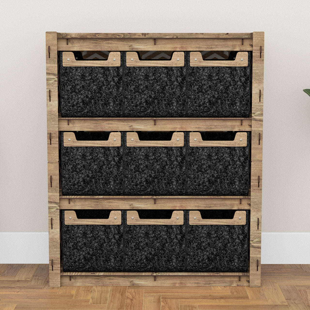 Solar Dresser 9 Drawers Storage Unit [9 SMALL BLACK BINS]