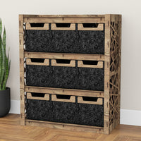 Thumbnail for Crystals Dresser 9 Drawers Storage Unit [9 SMALL BLACK BINS]