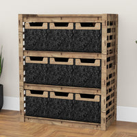 Thumbnail for Brickwall Dresser 9 Drawers Storage Unit [9 SMALL BLACK BINS]