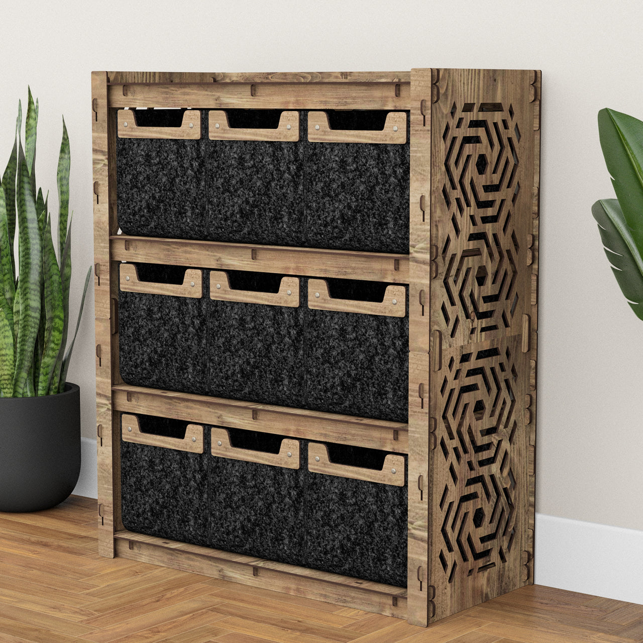 Solar Dresser 9 Drawers Storage Unit [9 SMALL BLACK BINS]