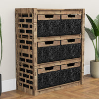 Thumbnail for Brickwall Dresser 6 Drawers Storage Unit [6 LARGE BLACK BINS]