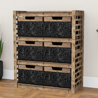 Thumbnail for Brickwall Dresser 6 Drawers Storage Unit [6 LARGE BLACK BINS]