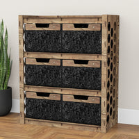 Thumbnail for Honeycomb Dresser 6 Drawers Storage Unit [6 LARGE BLACK BINS]