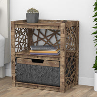 Thumbnail for Crystals Bedside Table Nightstand 1 Drawer [1 LARGE BLACK BIN]