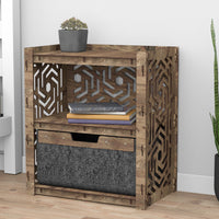 Thumbnail for Solar Bedside Table Nightstand 1 Drawer [1 LARGE BLACK BIN]