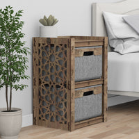 Thumbnail for Arabic Nightstand 2 Drawers [2 GRAY BINS]