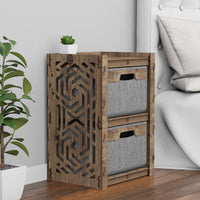 Thumbnail for Solar Nightstand 2 Drawers [2 GRAY BINS]