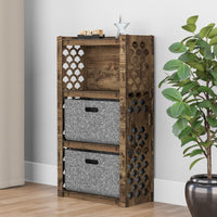 Thumbnail for Mermaid Chest Of 2 Drawers Storage Cabinet [2L GRAY BINS]