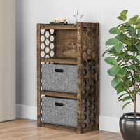 Thumbnail for Honeycomb Chest Of 2 Drawers Storage Cabinet [2L GRAY BINS]