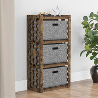 Thumbnail for Honeycomb Chest Of 3 Drawers Storage Cabinet [3L GRAY BINS]