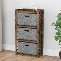 Thumbnail for Honeycomb Chest Of 3 Drawers Storage Cabinet [3L GRAY BINS]