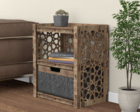 Thumbnail for Arabic Bedside Table Nightstand 1 Drawer [1 LARGE BLACK BIN]