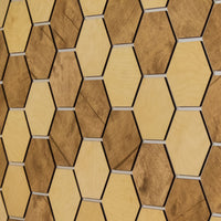 Thumbnail for Hexagonal Wooden Wall Panels [32pcs] Birch Medium/Dark