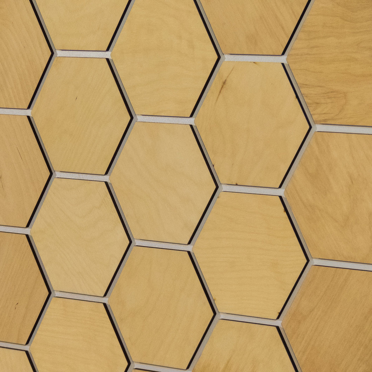 Hexagonal Wooden Wall Panels [32pcs] Birch Dark