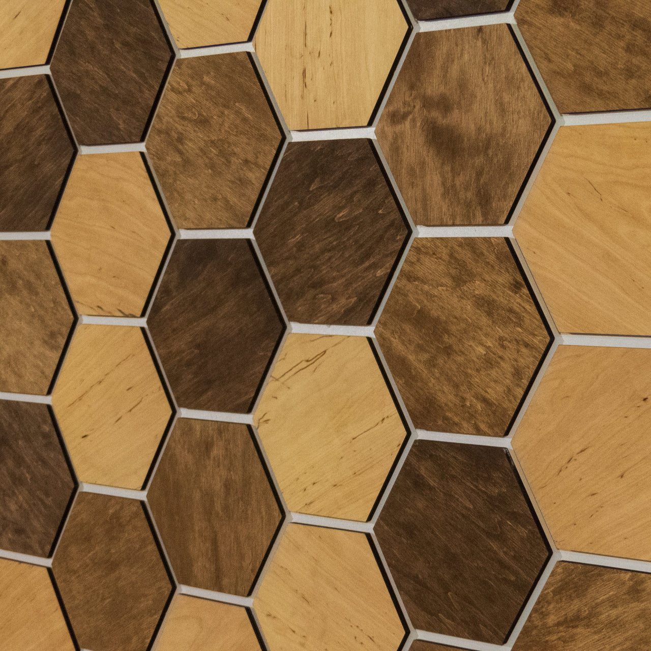 RANDOM MIX Hexagonal Wooden Wall Panels