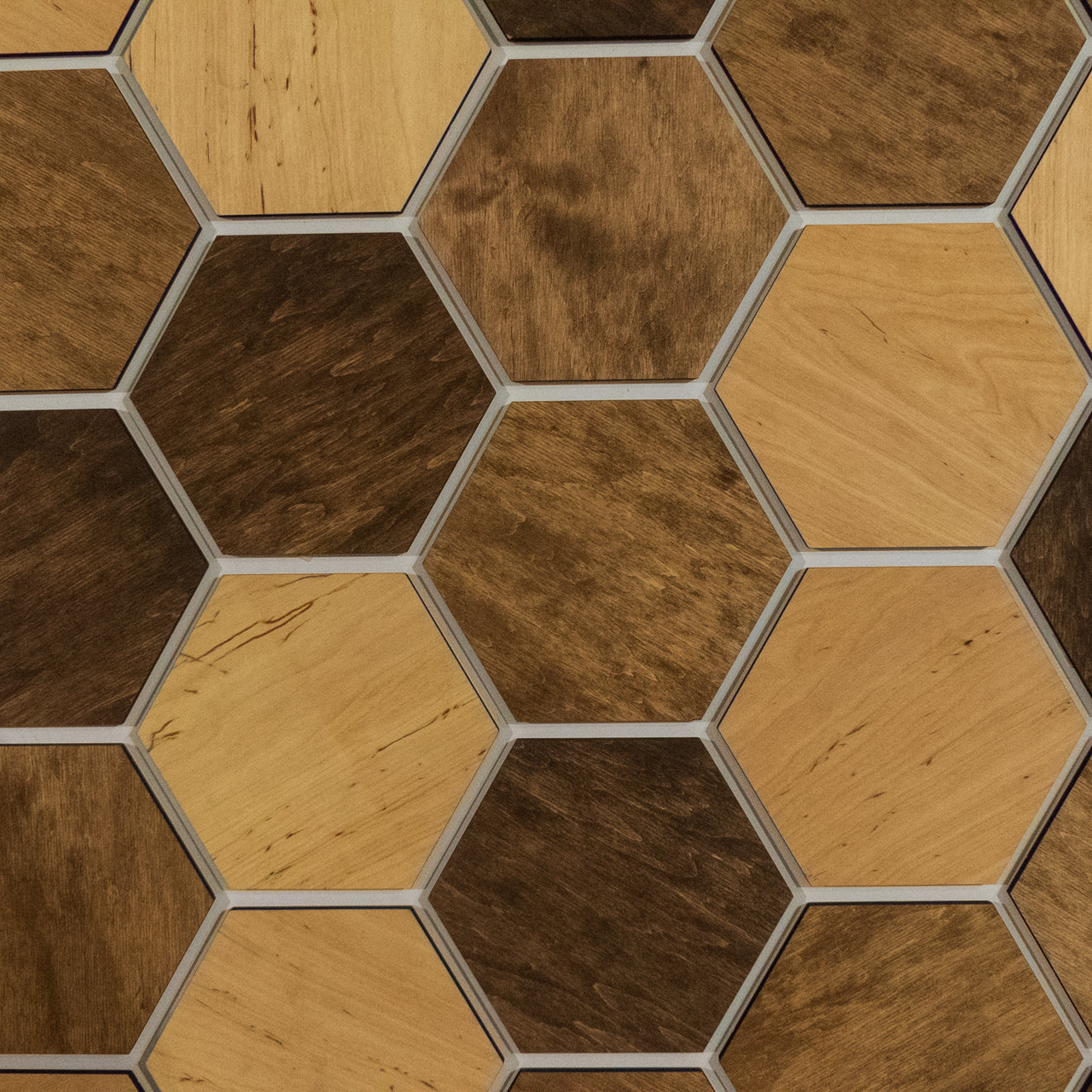 RANDOM MIX Hexagonal Wooden Wall Panels