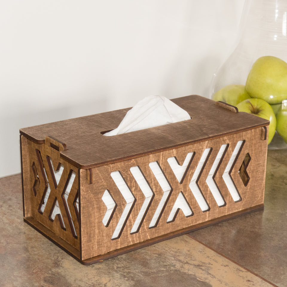 High Rectangular Tissue Box Cover - Hexagonica