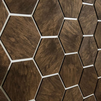 Thumbnail for Hexagonal Wooden Wall Panels [32pcs] Alder Medium/Dark